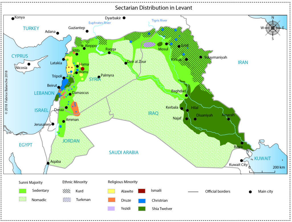 Sectarian distribution in Levant-Fabrice Balanche