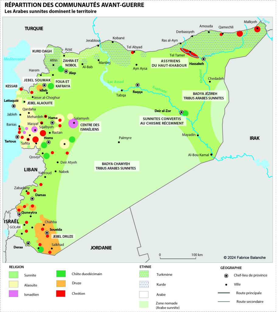 La répartition des communautés avant-guerre en Syrie, Fabrice Balanche