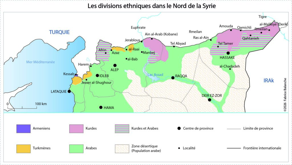 Les divisions ethniques dans le nord de la Syrie en 2026
