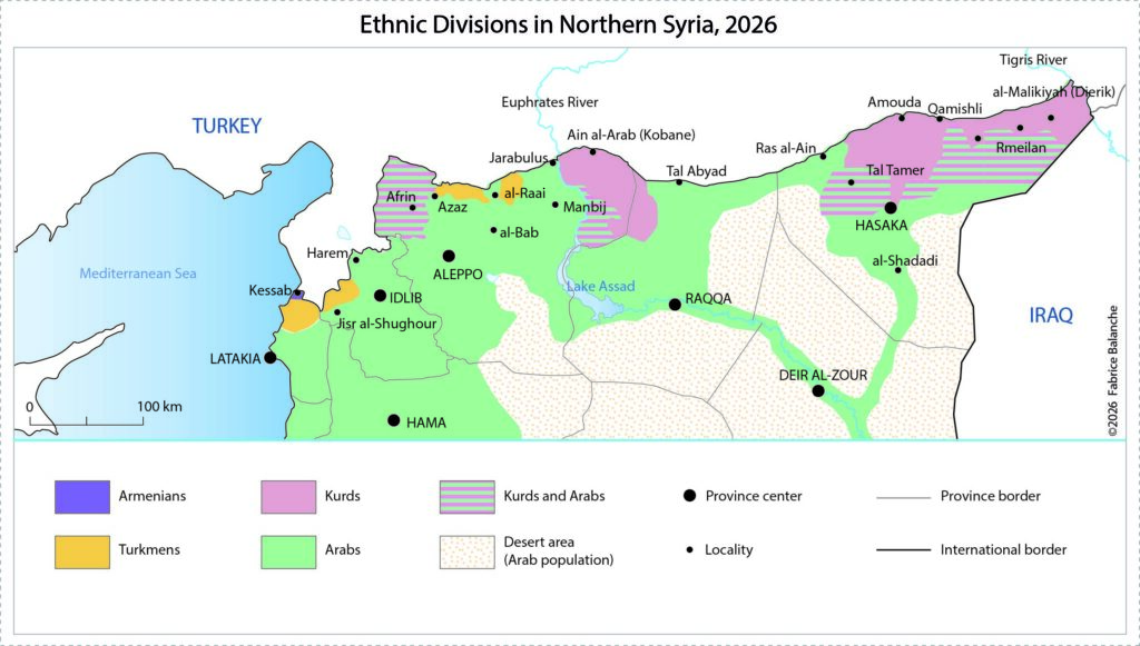 Ethnic divisions in Northern Syria-2026